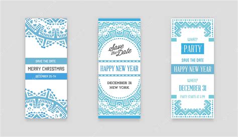 Premium Vector | Set of Vector Happy New Year or Merry Christmas theme ...