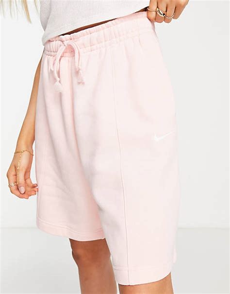 Nike Mini Swoosh Fleece Shorts In Light Pink Asos