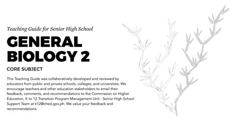 General Biology 2: Senior High School SHS Teaching Guide - TeacherPH