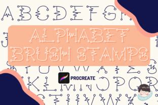 Alphabet Brush Stamps Procreate Graphic By Ginkean Creative Fabrica