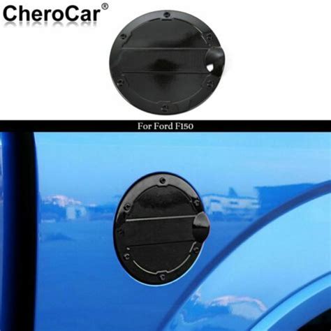 Gas Tank Cap Fuel Filler Door Cover Trim For Ford F Black