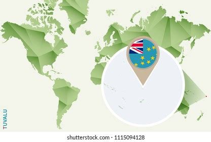 Tuvalu Detailed Map Tuvalu Flag Raster Stock Illustration 1115094128