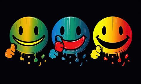 Premium Photo | Colored smiley faces with a thumb up and down in the ...