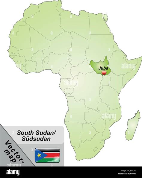 island map of south sudan with capitals in green Stock Vector Image ...