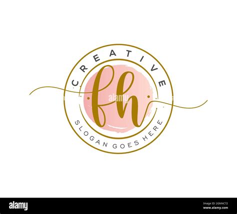 Fh Feminine Logo Beauty Monogram And Elegant Logo Design Handwriting