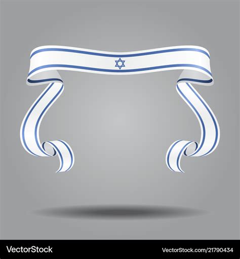 Israeli Flag Wavy Ribbon Background Royalty Free Vector