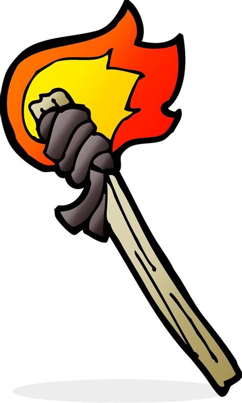 Cartoon Burning Torch 12283186 Vector Art At Vecteezy