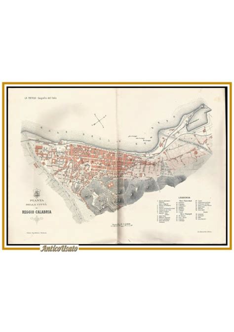Esaurito Pianta Della Citta Di Reggio Calabria Stampa Antica