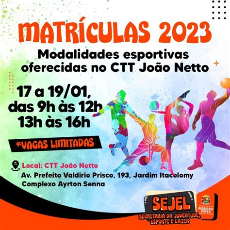 Sejel Abre Matr Culas Para Cursos Esportivos Prefeitura Municipal Da