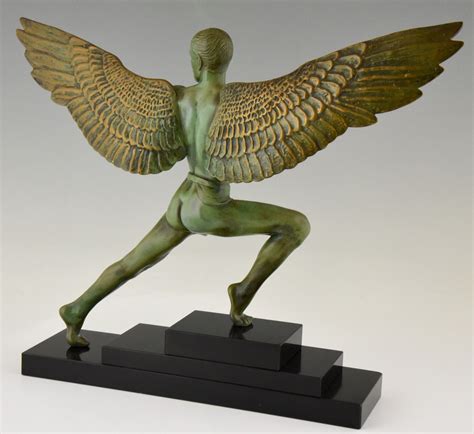 Art Deco Sculpture Icarus Winged Male Nude Deconamic