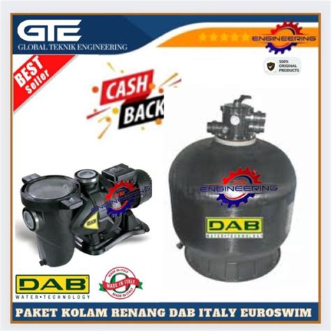 Jual Paket Mesin Pompa Kolam Renang Dab Euroswim 1HP Sand Filter Dab