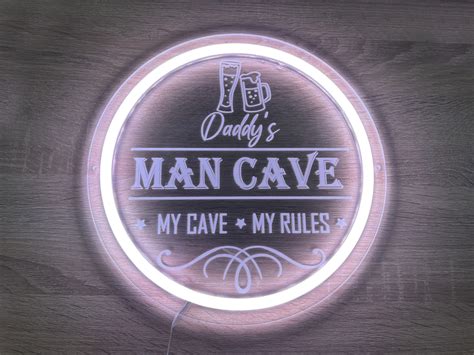 Man Cave Sign Personalized Neon Sign Man Cave Man Cave Sign Etsy