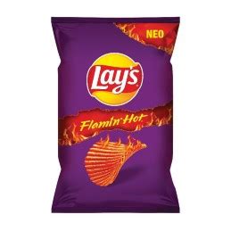 Lays Flamin Hot Chili Flavoured Ridged Potato Chips Crisps G