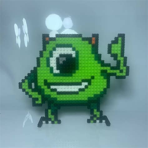 Mike Wazowski Pixel Art Building Blocks Set Collectible Etsy