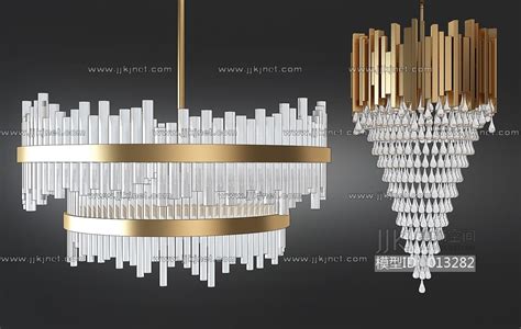 H18 1207现代水晶吊灯3d模型下载 【集简空间】「每日更新」