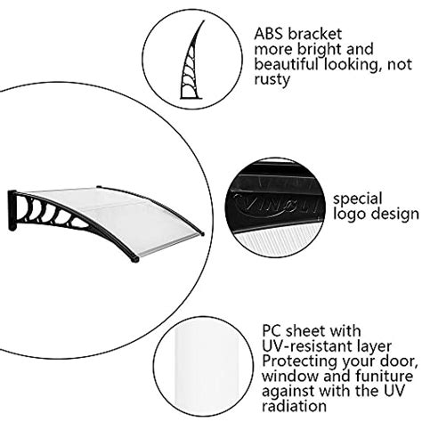 VINGLI Auvent de fenêtre et de porte 76 2 x 101 6 cm auvent pour