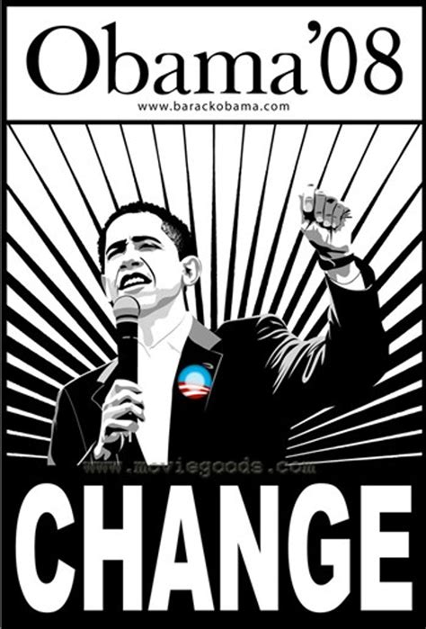 Barack Obama - (Change, Black and White) Campaign Poster Movie Poster (11 x 17) - Item ...