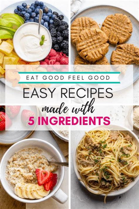 Recipes With 5 Ingredients Or Less Fun Easy Recipes Recipes Easy Meals