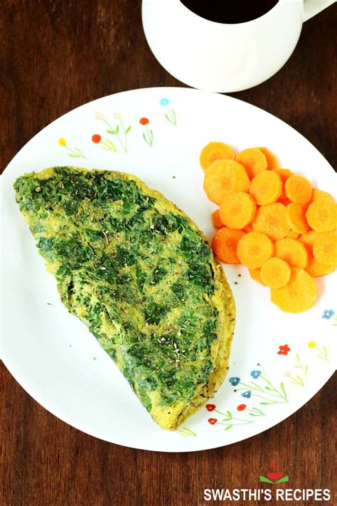 Spinach Omelette Recipe - Swasthi's Recipes