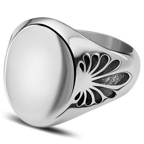 Atlantis Stainless Steel Signet Ring In Stock Waykins