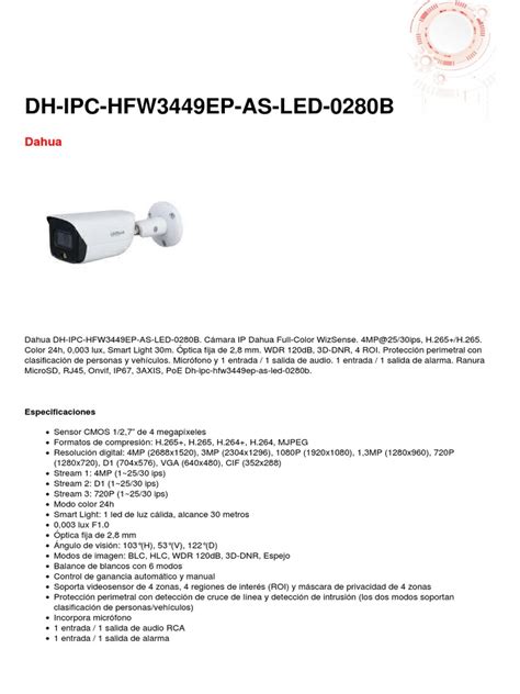 DH IPC HFW3449EP AS LED 0280B - Es | PDF | Electrónica | Informática