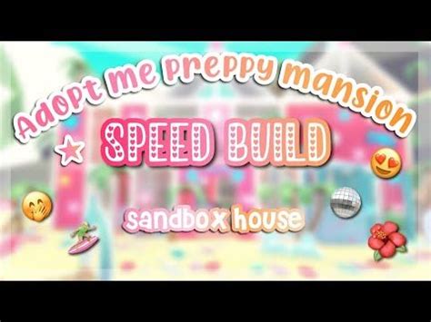 Preppy Mansion Speed Build Adopt Me Roblox Youtube Preppy