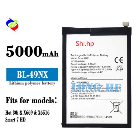 INFINIX Hot 30i Smart 7 HD X669 X6516 BL 49NX Battery Shopee Philippines