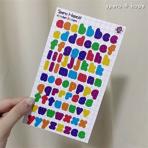 Jual Sperohope Alphabet Cute Rainbow Alphabet Aesthetic Sticker Sheet Diy Diary Sticker