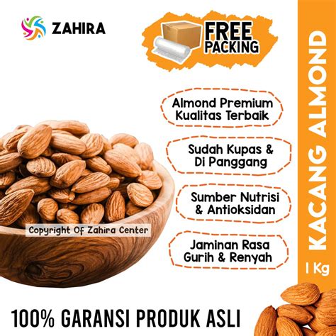 Jual Kacang Almond Kupas Premium Organik Kg Kaya Magnesium Untuk