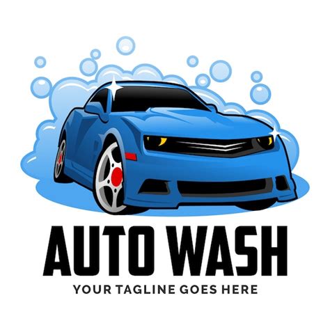 Premium Vector Auto Car Wash Cartoon Logo Design Inspiration