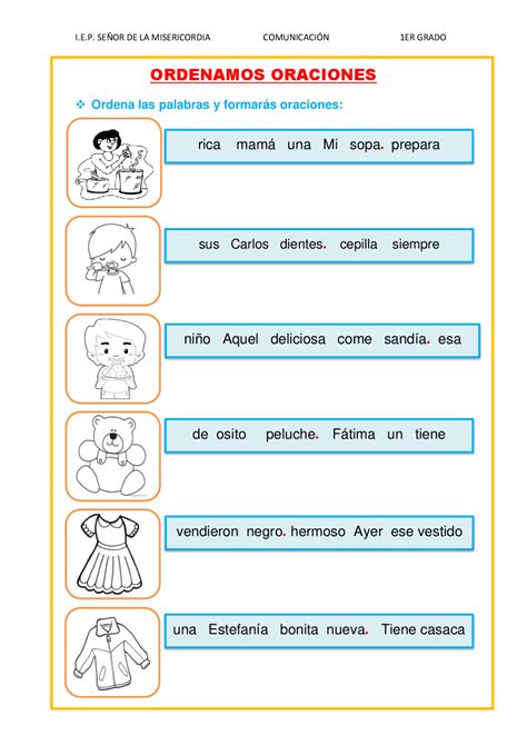 Como Ordenar Oraciones Exámenes De Comunicación Docsity