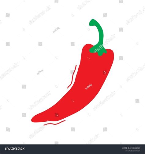 Cartoon Red Hot Pepper Hand Drawn Stock Vector Royalty Free Shutterstock