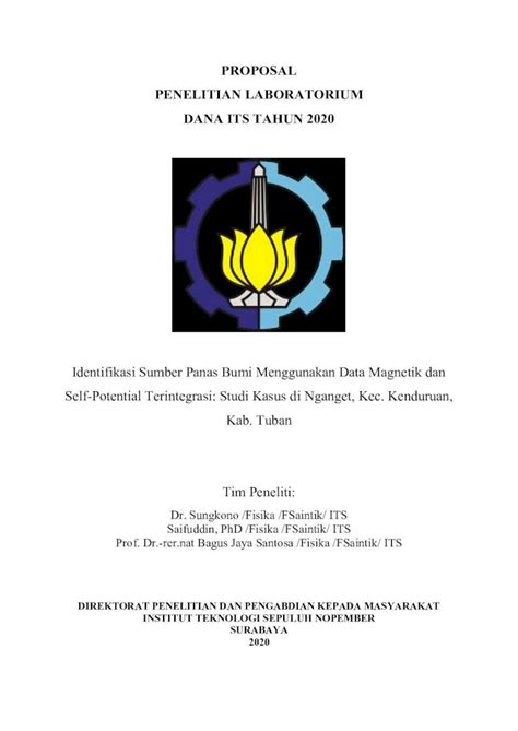 Pdf Proposal Penelitian Laboratorium Dana Its Tahun