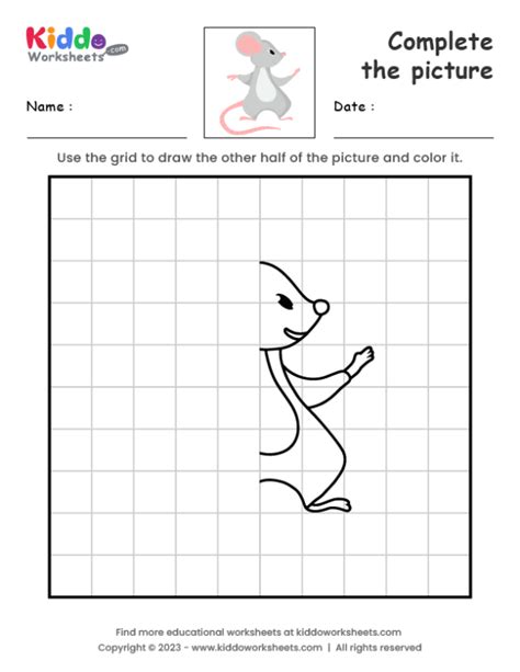 Free Printable Complete the picture Mouse Worksheet - kiddoworksheets