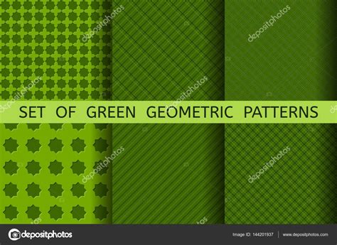 Set of green geometric patterns Stock Vector by ©Artverau 144201937