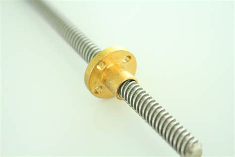 T8x8 Lead Screw And Brass Nut Pitch 2mm Lead 8mm Length 300mm For Cnc 3d