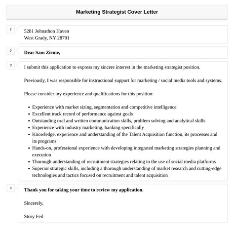 Marketing Strategist Cover Letter Velvet Jobs