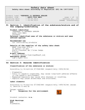 Fillable Online Safety Data Sheet Safety Data Sheet According To