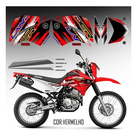 Kit De Adesivo Reforma Moto Lander 250cc Vermelha Grafismo Ano 2018