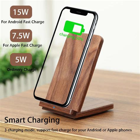 Premium 15W Walnut Wood Wooden Qi Wireless Charger Pad - Free Shipping ...