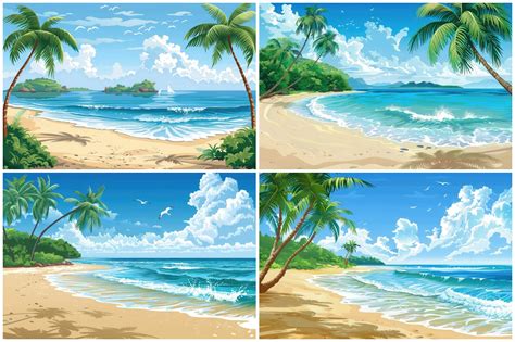 Beach Clipart Background Graphic by Ai Graphic Design Bundle · Creative ...