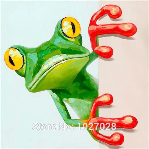 Online Shop Famous Hand Painted Frog Canvas Abstract Art Painting Home