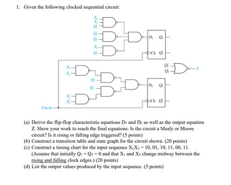 Solved 1 Given The Following Clocked Sequential Circuit