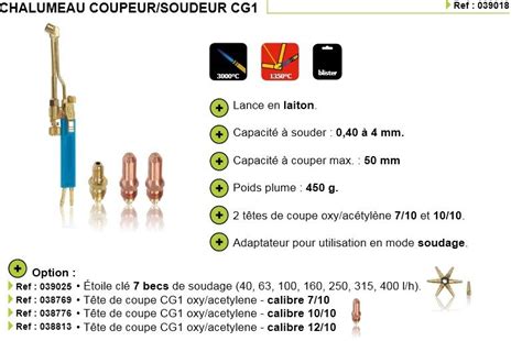 Chalumeau Soudeur Coupeur Cg Oxyg Ne Acetylene