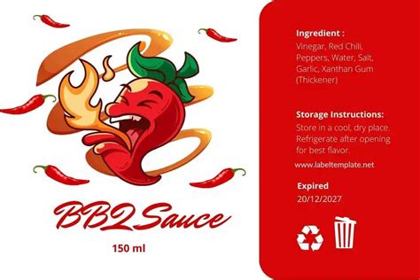 BBQ Sauce Labels Template - 7+ Free - label template