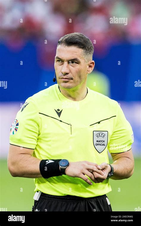 Hamburg Germany Th June Referee Istvan Kovacs Seen During