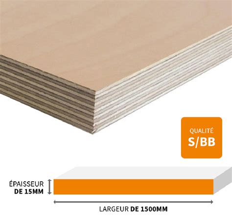 PANNEAU CONTREPLAQUÉ EN BOULEAU DE FINLANDE QUALITÉ S BB 3000X1500X15MM