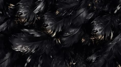 Premium Ai Image Black Feather Background Illustration Ai Generative