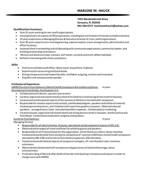 Marlene M Hauck Resume Pdf