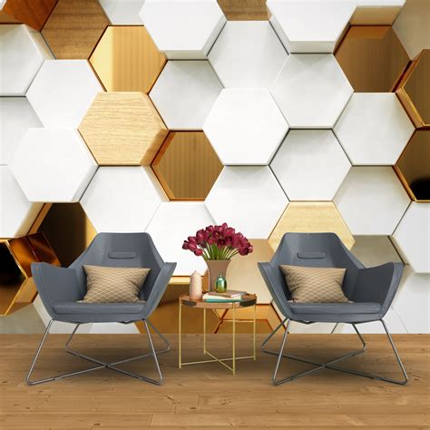 Hexagon 3D Pattern - Wallcastle